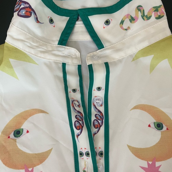 Women’s Matching Set! Blouse + Pocketed Shorts Unique Print Vacation/Resort Wear - Picture 4 of 8